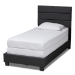 Baxton Studio Ansa Modern and Contemporary Dark Grey Fabric Upholstered Twin Size Bed