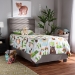 Baxton Studio Ansa Modern and Contemporary Grey Fabric Upholstered Twin Size Bed - CF9084C-Grey-Twin