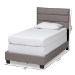 Baxton Studio Ansa Modern and Contemporary Grey Fabric Upholstered Twin Size Bed - CF9084C-Grey-Twin