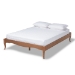 Baxton Studio Marieke Vintage French Inspired Ash Wanut Finished King Size Wood Bed Frame