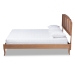 Baxton Studio Marieke Vintage French Inspired Ash Wanut Finished Wood and Synthetic Rattan King Size Platform Bed - MG97132-Ash Walnut Rattan-King