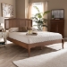 Baxton Studio Marieke Vintage French Inspired Ash Wanut Finished Wood and Synthetic Rattan King Size Platform Bed - MG97132-Ash Walnut Rattan-King