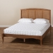 Baxton Studio Marieke Vintage French Inspired Ash Wanut Finished Wood and Synthetic Rattan King Size Platform Bed - MG97132-Ash Walnut Rattan-King