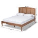 Baxton Studio Marieke Vintage French Inspired Ash Wanut Finished Wood and Synthetic Rattan King Size Platform Bed - MG97132-Ash Walnut Rattan-King