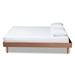 Baxton Studio Rina Mid-Century Modern Ash Wanut Finished Queen Size Wood Bed Frame - MG97151-Ash Walnut-Queen-Frame