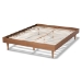 Baxton Studio Rina Mid-Century Modern Ash Wanut Finished Queen Size Wood Bed Frame - MG97151-Ash Walnut-Queen-Frame