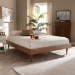 Baxton Studio Rina Mid-Century Modern Ash Wanut Finished Queen Size Wood Bed Frame - MG97151-Ash Walnut-Queen-Frame