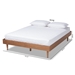 Baxton Studio Rina Mid-Century Modern Ash Wanut Finished Queen Size Wood Bed Frame - MG97151-Ash Walnut-Queen-Frame