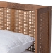Baxton Studio Rina Mid-Century Modern Ash Wanut Finished Wood and Synthetic Rattan Full Size Platform Bed with Wrap-Around Headboard - MG97151-Ash Walnut Rattan-Full