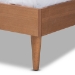 Baxton Studio Rina Mid-Century Modern Ash Wanut Finished Wood and Synthetic Rattan Full Size Platform Bed with Wrap-Around Headboard - MG97151-Ash Walnut Rattan-Full