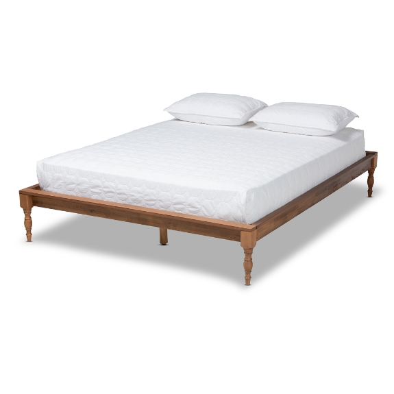 Baxton Studio Romy Vintage French Inspired Ash Wanut Finished Full Size Wood Bed Frame