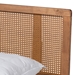 Baxton Studio Romy Vintage French Inspired Ash Wanut Finished Wood and Synthetic Rattan Full Size Platform Bed - MG0005-Ash Walnut Rattan-Full