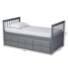 Baxton Studio Trine Classic and Traditional Grey Finished Wood Twin Size Daybed with Trundle - MG8005-Grey-Daybed