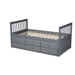 Baxton Studio Trine Classic and Traditional Grey Finished Wood Twin Size Daybed with Trundle - MG8005-Grey-Daybed