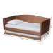 Baxton Studio Veles Mid-Century Modern Ash Wanut Finished Wood Daybed with Trundle - MG0016-Ash Walnut-Daybed with Trundle