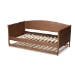 Baxton Studio Veles Mid-Century Modern Ash Wanut Finished Wood Daybed with Trundle - MG0016-Ash Walnut-Daybed with Trundle