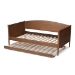 Baxton Studio Veles Mid-Century Modern Ash Wanut Finished Wood Daybed with Trundle - MG0016-Ash Walnut-Daybed with Trundle