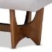 Baxton Studio Theo Mid-Century Modern Greyish Beige Fabric Upholstered Walnut Finished Bench - BBT5368-Greyish Beige/Walnut-Bench