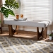 Baxton Studio Theo Mid-Century Modern Greyish Beige Fabric Upholstered Walnut Finished Bench - BBT5368-Greyish Beige/Walnut-Bench