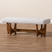 Baxton Studio Theo Mid-Century Modern Greyish Beige Fabric Upholstered Walnut Finished Bench - BBT5368-Greyish Beige/Walnut-Bench