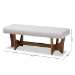 Baxton Studio Theo Mid-Century Modern Greyish Beige Fabric Upholstered Walnut Finished Bench - BBT5368-Greyish Beige/Walnut-Bench
