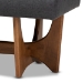 Baxton Studio Theo Mid-Century Modern Dark Grey Fabric Upholstered Walnut Finished Bench - BBT5368-Dark Grey/Walnut-Bench