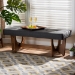 Baxton Studio Theo Mid-Century Modern Dark Grey Fabric Upholstered Walnut Finished Bench - BBT5368-Dark Grey/Walnut-Bench