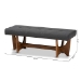 Baxton Studio Theo Mid-Century Modern Dark Grey Fabric Upholstered Walnut Finished Bench - BBT5368-Dark Grey/Walnut-Bench