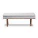 Baxton Studio Arne Mid-Century Modern Greyish Beige Fabric Upholstered Walnut Finished Bench - BBT5369-Greyish Beige/Walnut-Bench