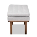 Baxton Studio Arne Mid-Century Modern Greyish Beige Fabric Upholstered Walnut Finished Bench - BBT5369-Greyish Beige/Walnut-Bench