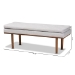 Baxton Studio Arne Mid-Century Modern Greyish Beige Fabric Upholstered Walnut Finished Bench - BBT5369-Greyish Beige/Walnut-Bench