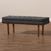 Baxton Studio Arne Mid-Century Modern Dark Grey Fabric Upholstered Walnut Finished Bench - BBT5369-Dark Grey/Walnut-Bench