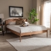 Baxton Studio Leanora Mid-Century Modern Ash Wanut Finished Full Size Wood Platform Bed - MG0006-Ash Walnut-Full