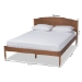 Baxton Studio Leanora Mid-Century Modern Ash Wanut Finished Full Size Wood Platform Bed - MG0006-Ash Walnut-Full