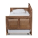 Baxton Studio Toveli Vintage French Inspired Ash Wanut Finished Wood and Synthetic Rattan Daybed with Trundle - MG0015-Ash Walnut Rattan-Daybed-T/T