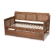 Baxton Studio Toveli Vintage French Inspired Ash Wanut Finished Wood and Synthetic Rattan Daybed with Trundle - MG0015-Ash Walnut Rattan-Daybed-T/T
