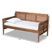 Baxton Studio Toveli Vintage French Inspired Ash Wanut Finished Wood and Synthetic Rattan Daybed - MG0015-Ash Walnut Rattan-Daybed