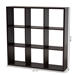 Baxton Studio Janne Modern and Contemporary Dark Brown Finished 9-Cube Multipurpose Storage Shelf - SHF-BS-3X3-Wenge