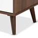 Baxton Studio Quinn Mid-Century Modern Two-Tone White and Walnut Finished 2-Door Wood TV Stand - TV8003-Columbia Walnut/White-TV