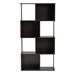 Baxton Studio Riva Modern and Contemporary Dark Brown Finished Geometric Wood Bookshelf - BS8000-Wenge-Shelf