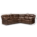Baxton Studio Vesa Modern and Contemporary Brown Leather-Like Fabric Upholstered 6-Piece Sectional Recliner Sofa with 2 Reclining Seats - 7271C-Brown-SF