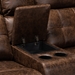 Baxton Studio Vesa Modern and Contemporary Brown Leather-Like Fabric Upholstered 6-Piece Sectional Recliner Sofa with 2 Reclining Seats - 7271C-Brown-SF