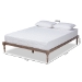 Baxton Studio Iseline Modern and Contemporary Antique Oak Finished Wood Queen Size Platform Bed Frame - MG0001-Antique Oak-Queen