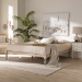 Baxton Studio Iseline Modern and Contemporary Antique White Finished Wood King Size Platform Bed Frame - MG0001-Antique White-King