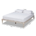 Baxton Studio Iseline Modern and Contemporary Antique White Finished Wood King Size Platform Bed Frame - MG0001-Antique White-King