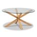 Baxton Studio Lida Modern and Contemporary Glass and Wood Finished Coffee Table