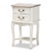 Baxton Studio Amalie Antique French Country Cottage Two-Tone White and Oak Finished 2-Drawer Wood End Table