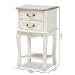 Baxton Studio Amalie Antique French Country Cottage Two-Tone White and Oak Finished 2-Drawer Wood End Table - JY17B088-White-ET