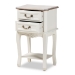 Baxton Studio Amalie Antique French Country Cottage Two-Tone White and Oak Finished 2-Drawer Wood End Table - JY17B088-White-ET