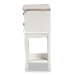 Baxton Studio Amalie Antique French Country Cottage Two-Tone White and Oak Finished 2-Drawer Wood End Table - JY17B088-White-ET